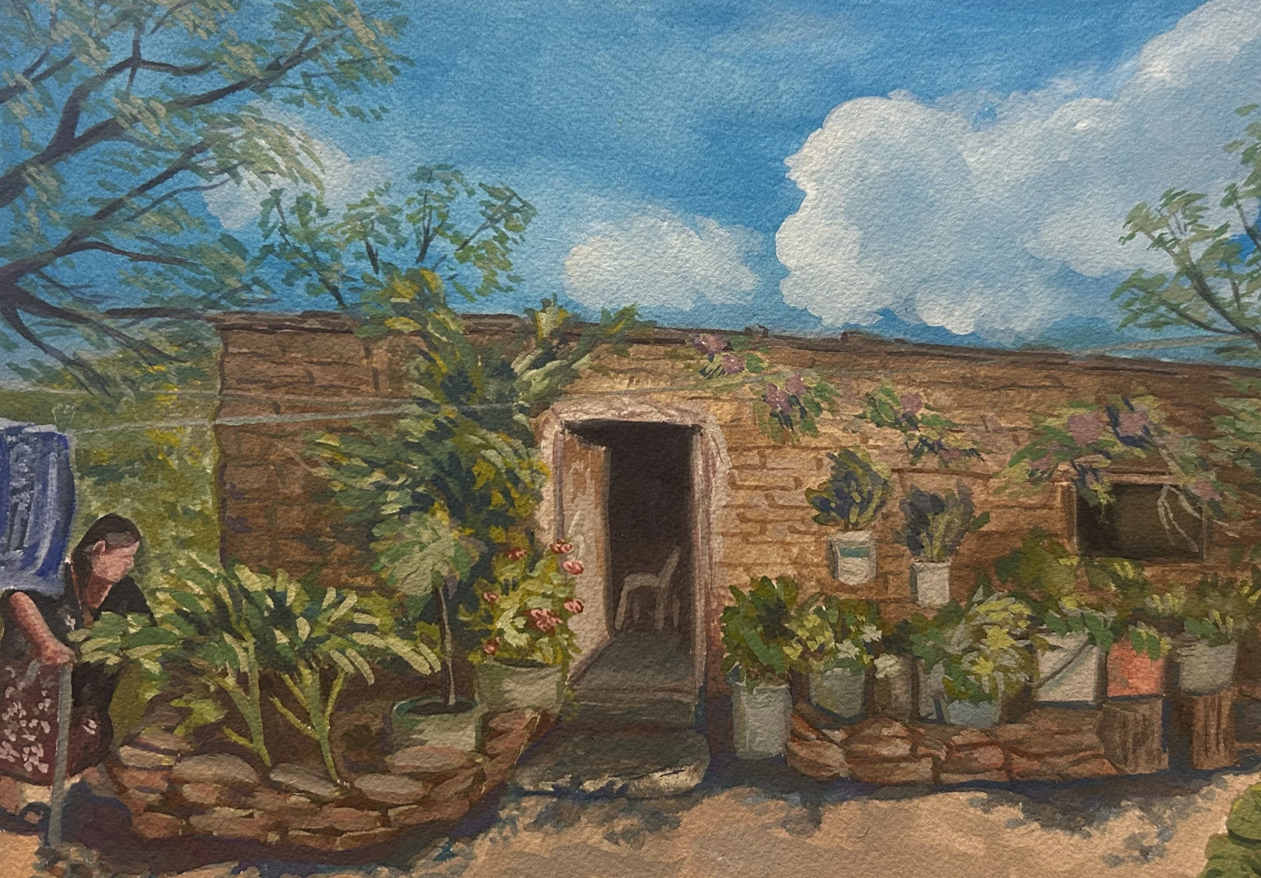 "Gali's Home"
Gouache on paper 
9" x 12"
2026