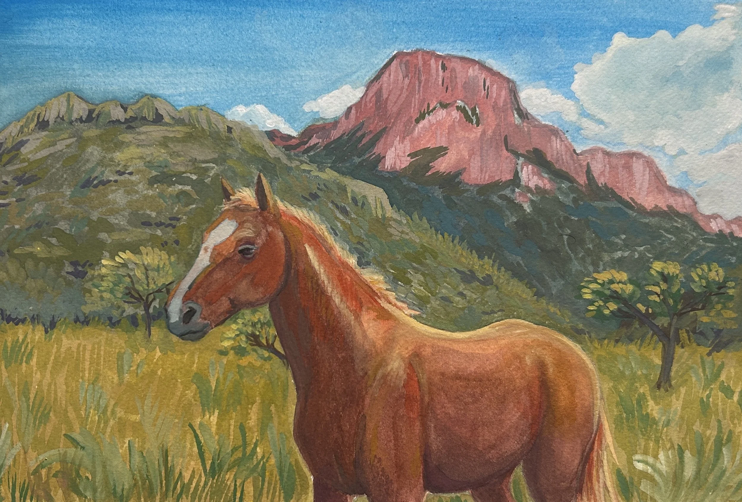 "In Memory"
Gouache on paper
9" x 12"
2026