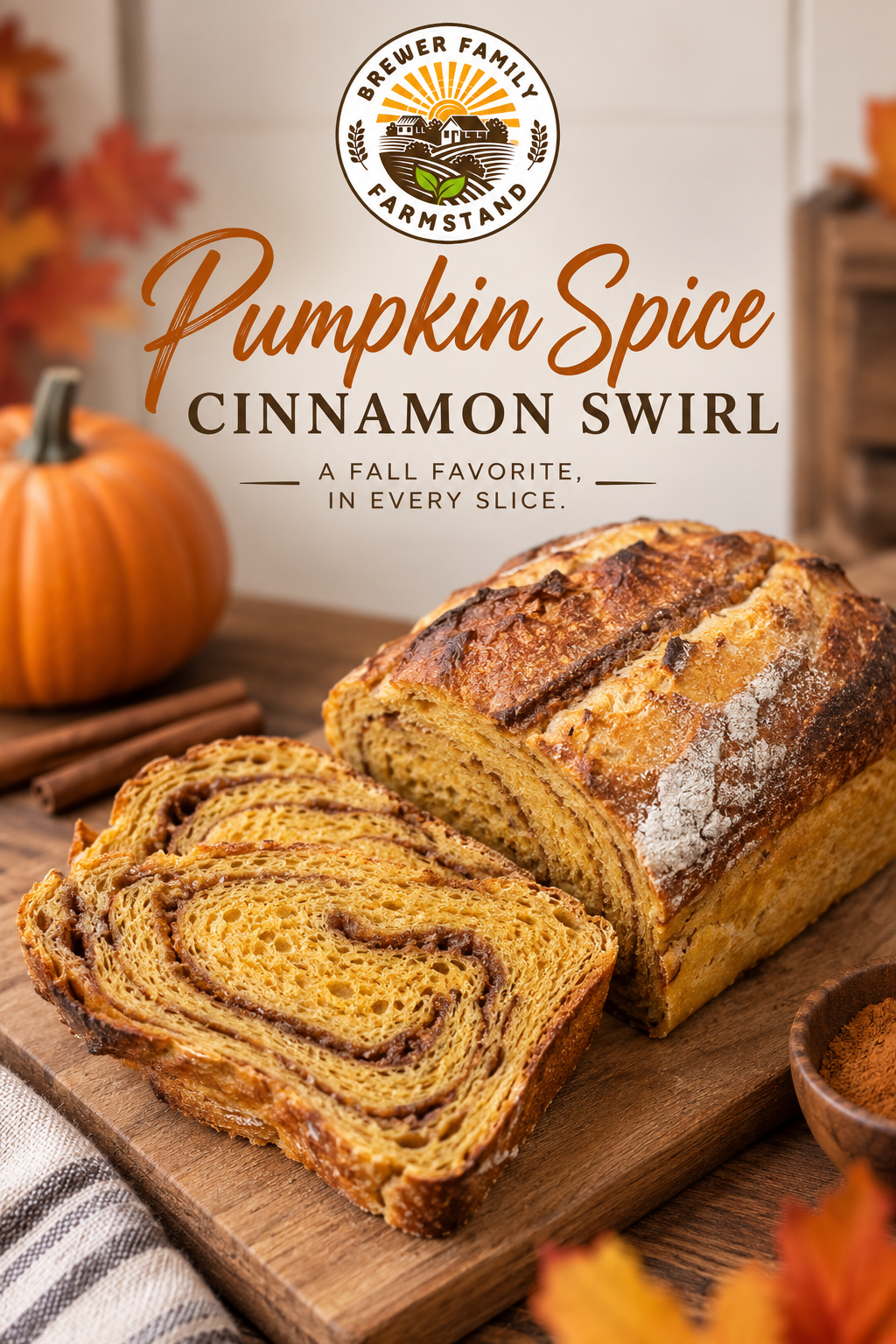 Pumpkin Spice Cinnamon Swirl Sourdough