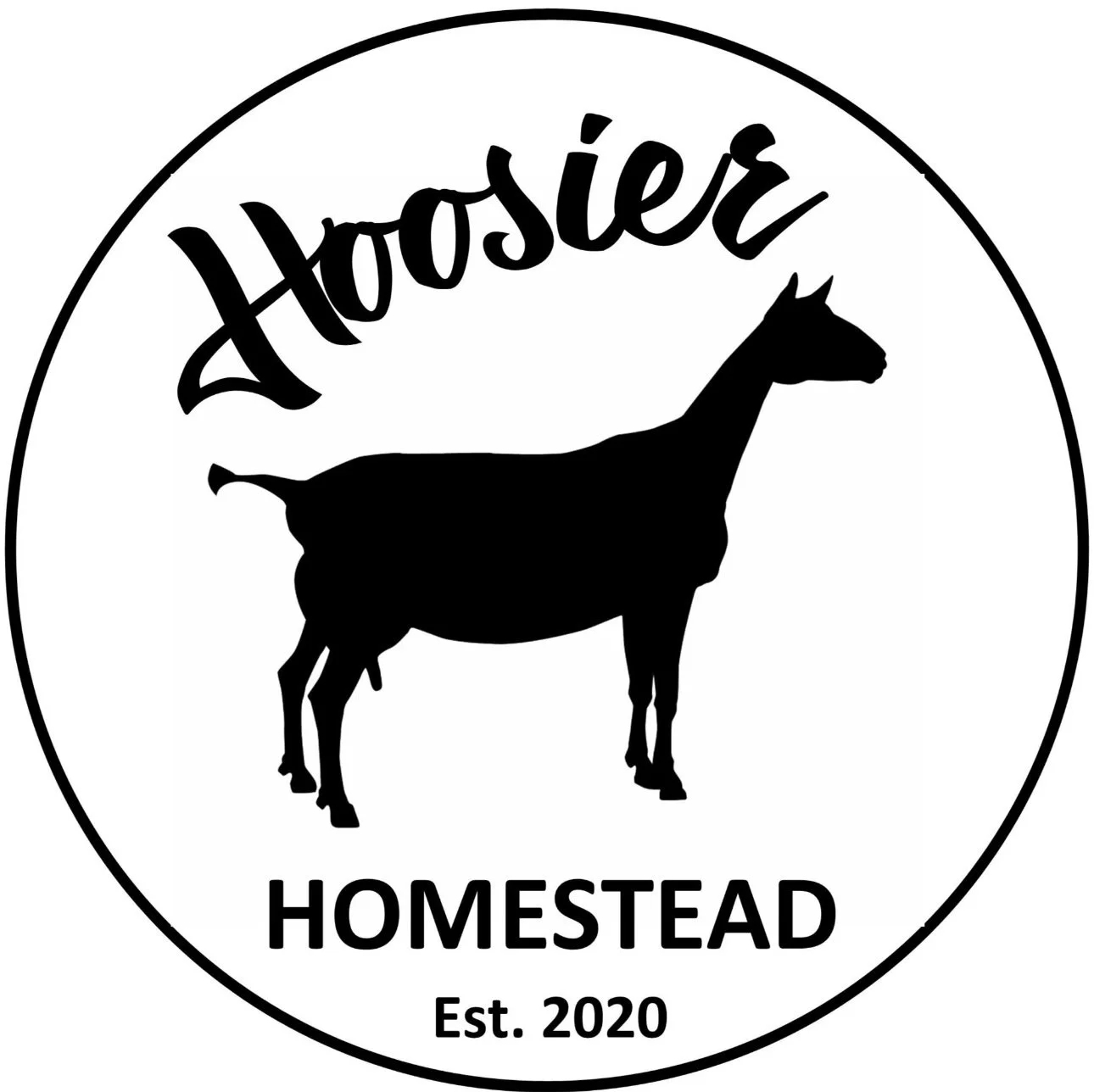Hoosier Homestead logo featuring a goat silhouette, a Rockville, Indiana business offering homemade elderberry syrup.