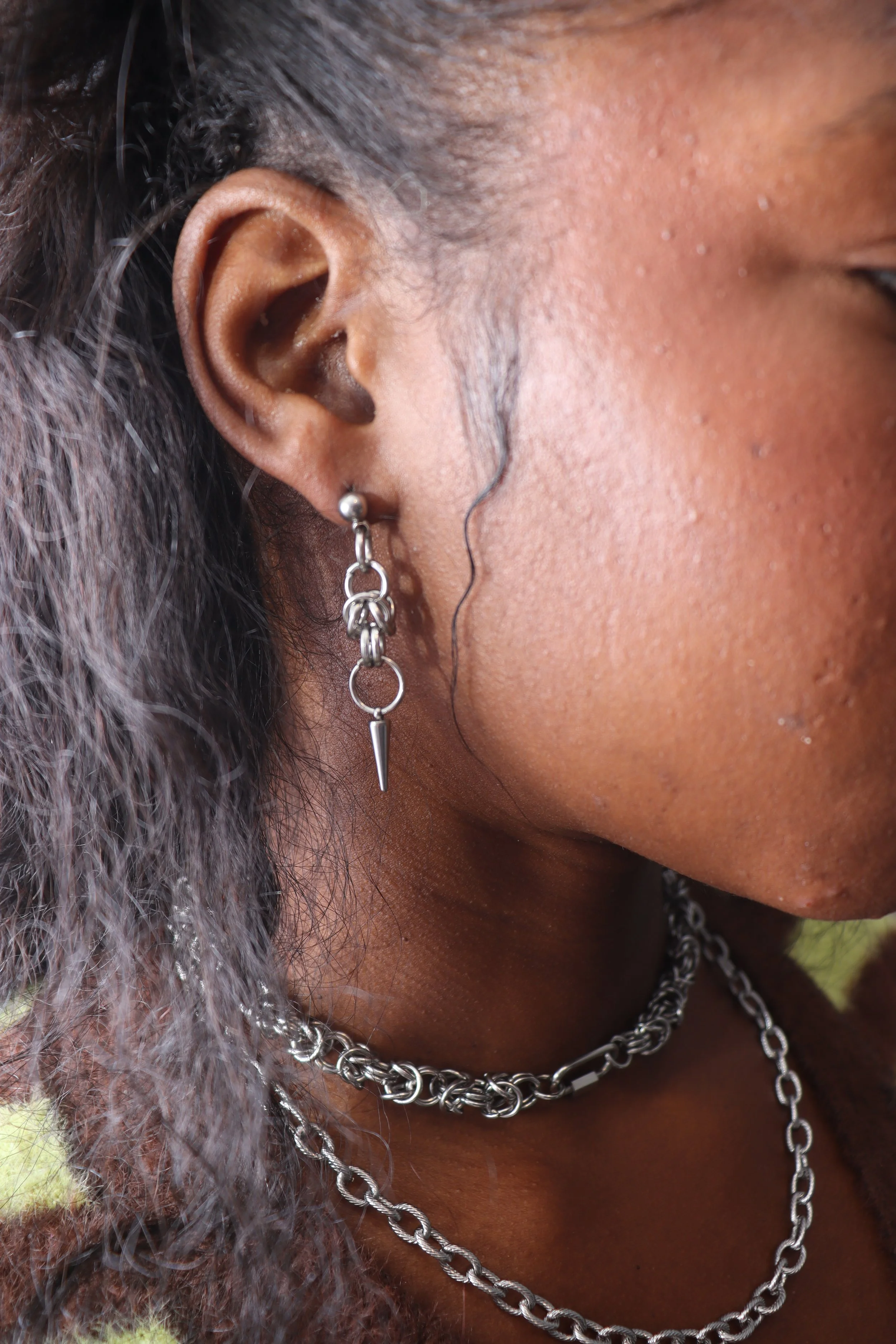 Byzantine spike pendant earring