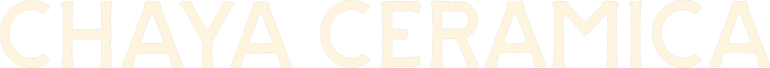 Close-up image of the text 'Chaya Ceramica' in bold, white letters on a black background.