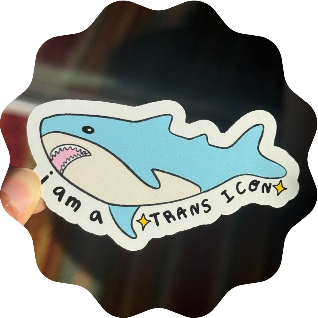 Blåhaj Trans Icon Sticker