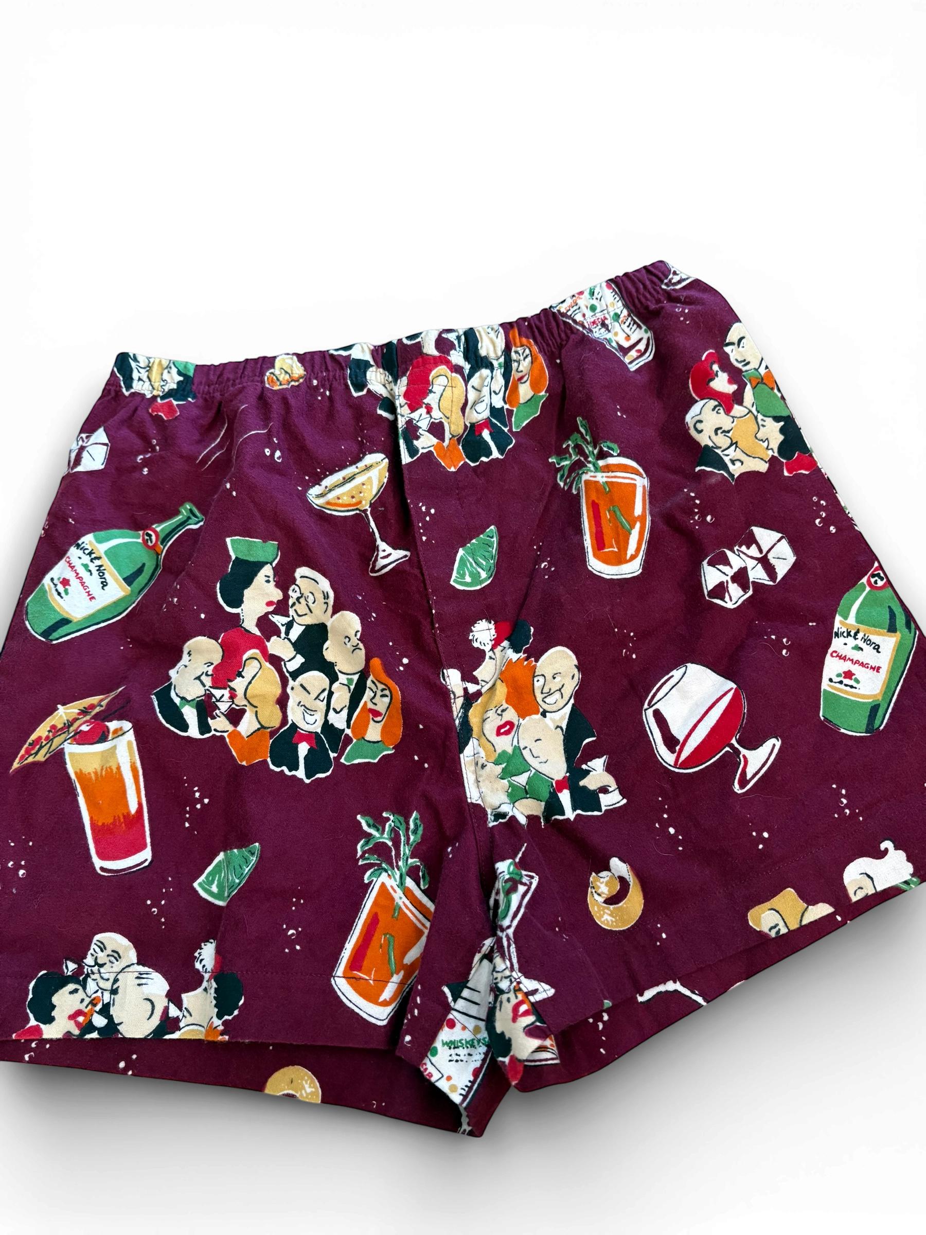 Vintage Boxer Style Fun Cocktail Shorts