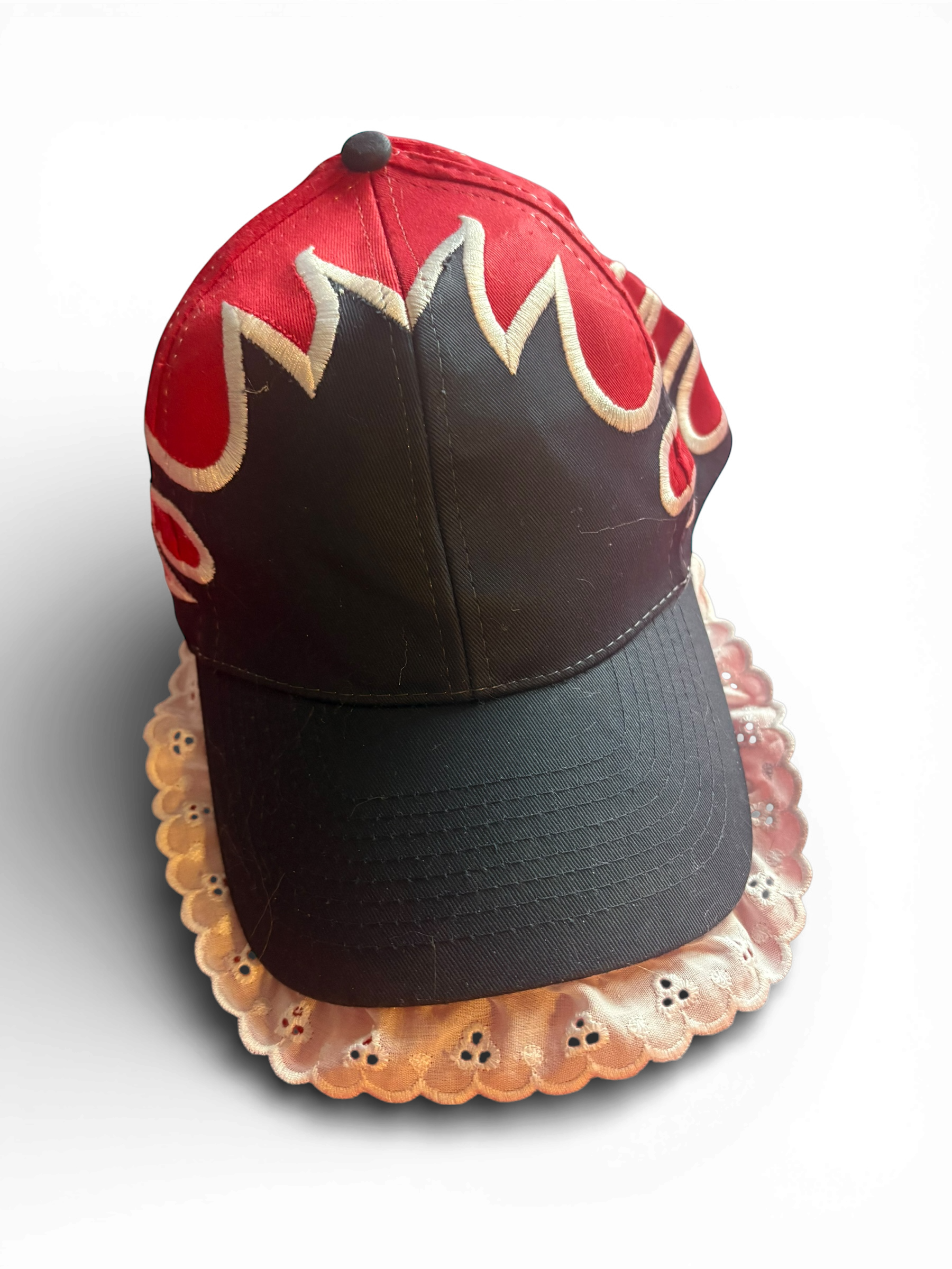 Flame hat with lace