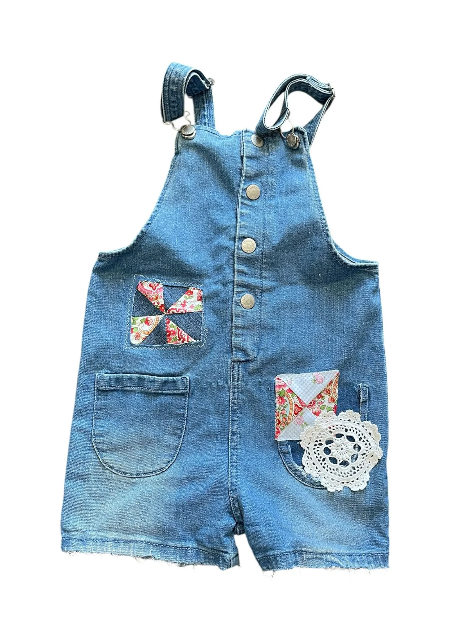 Eco-Chic Upcycled Kid's Shortalls - Size 6