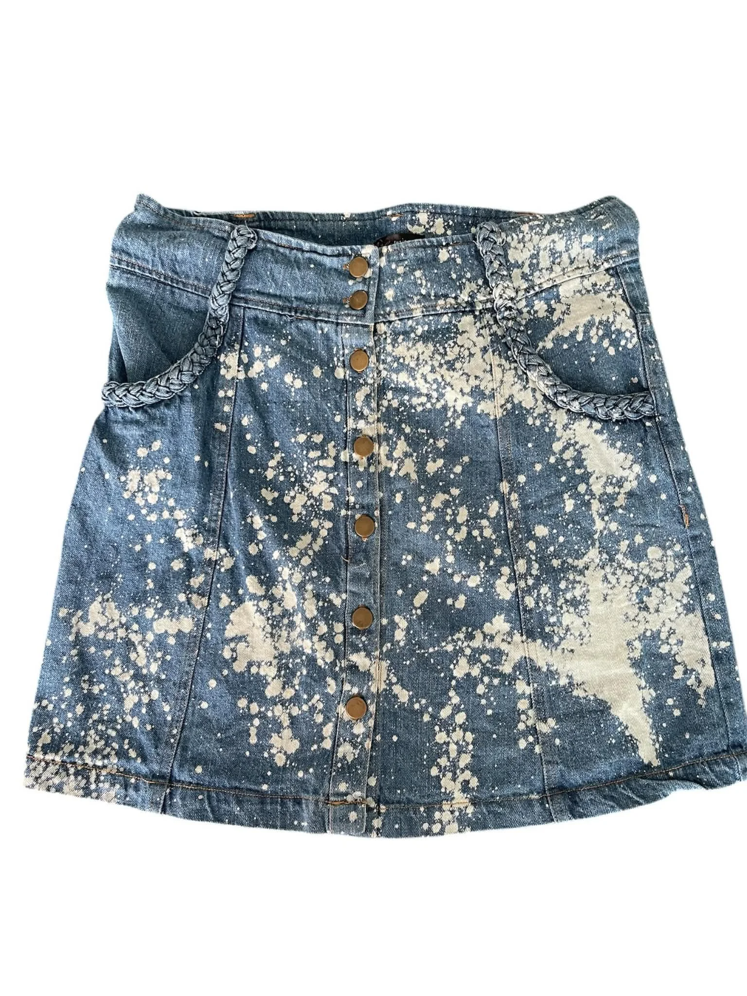 Bleached and Blossom button front skirt