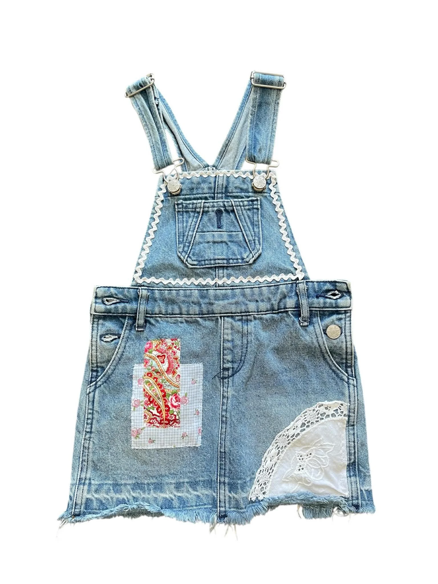 Vintage Patch Denim Dress for Kids