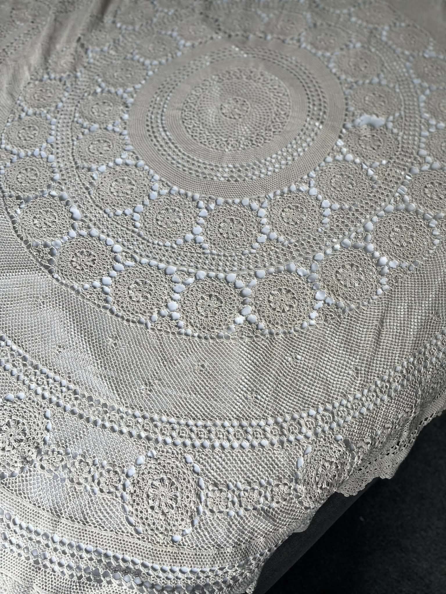 Timeless Vintage Crochet Round Tablecloth