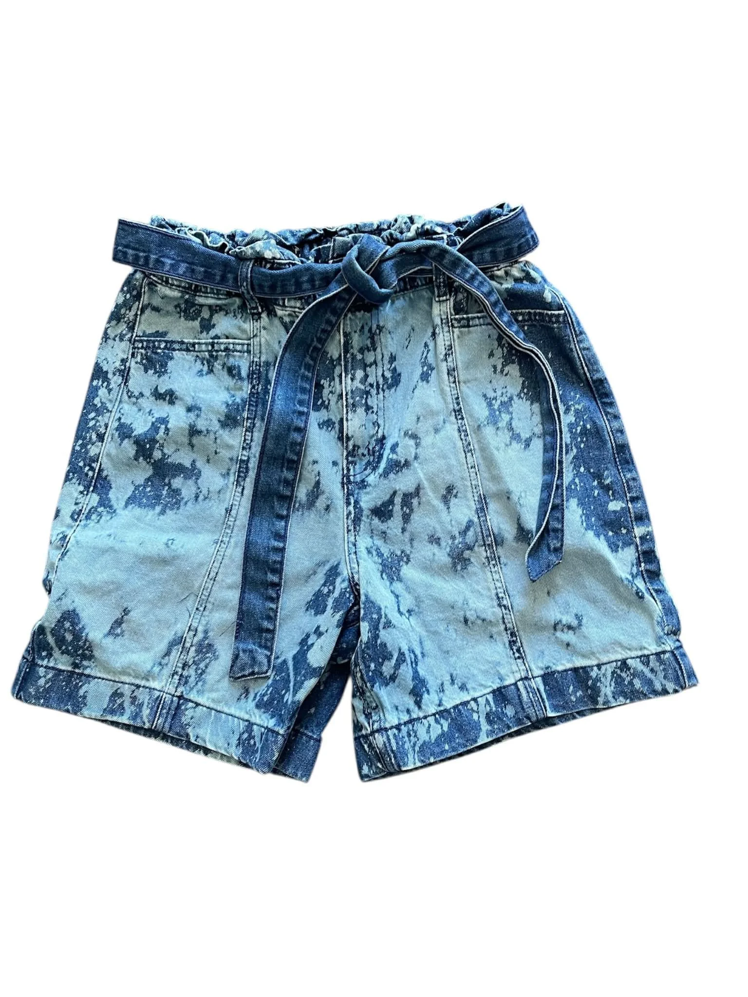 Eco-Chic Bleached Denim Shorts