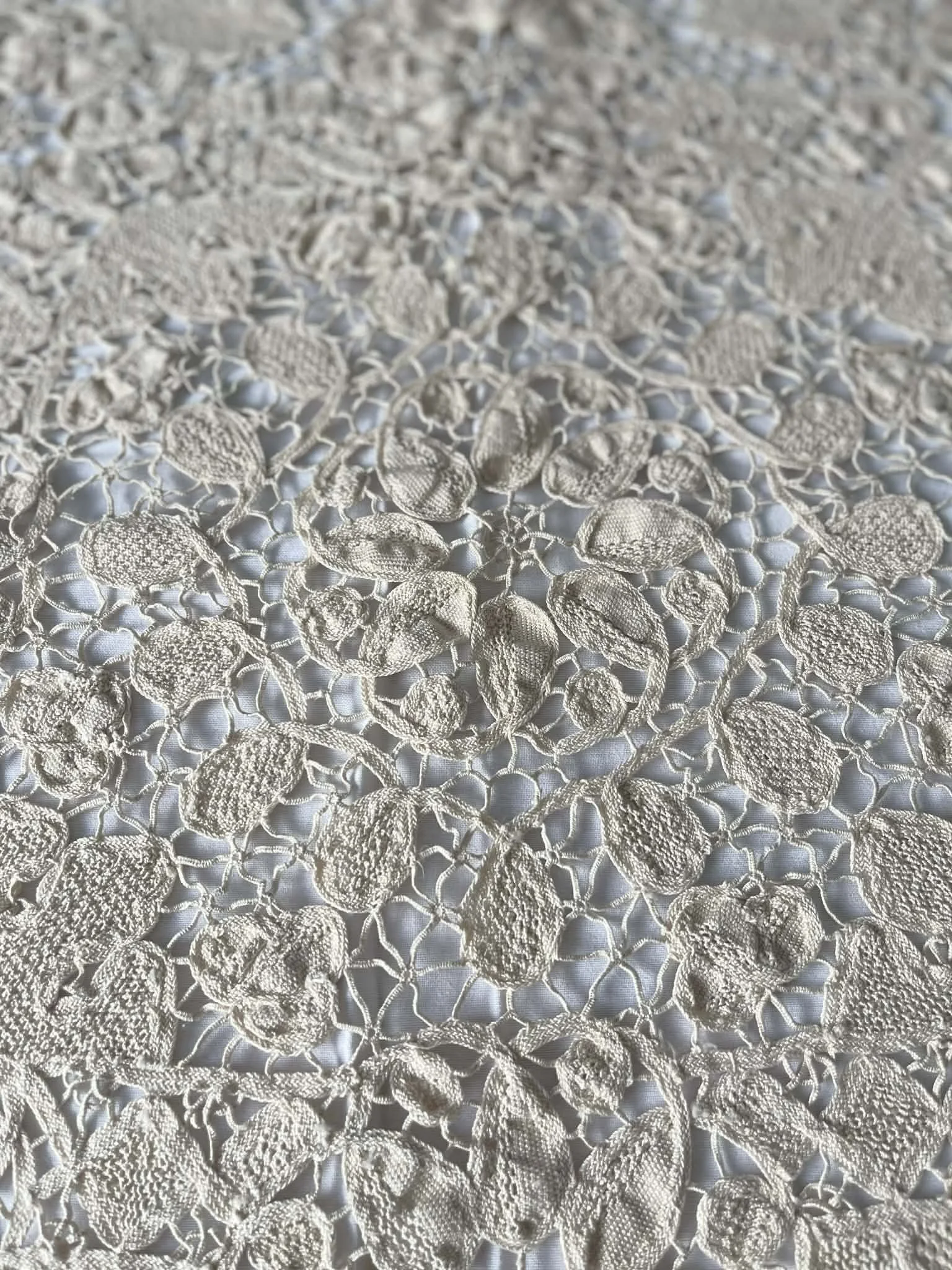 Lace Whispers Vintage Tablecloth