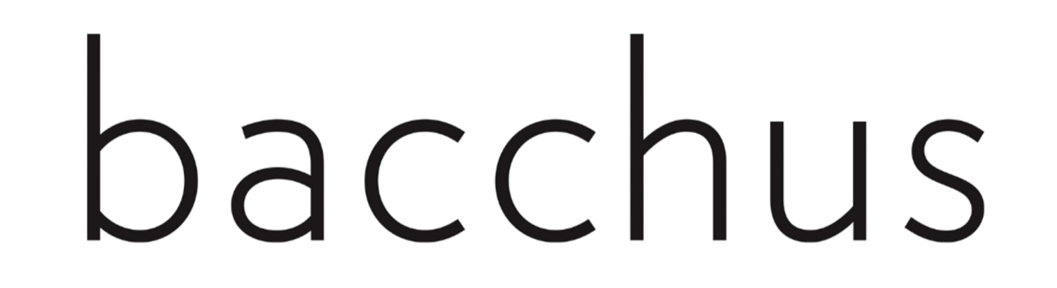 Black text that spells out 'bacchus' on a white background.