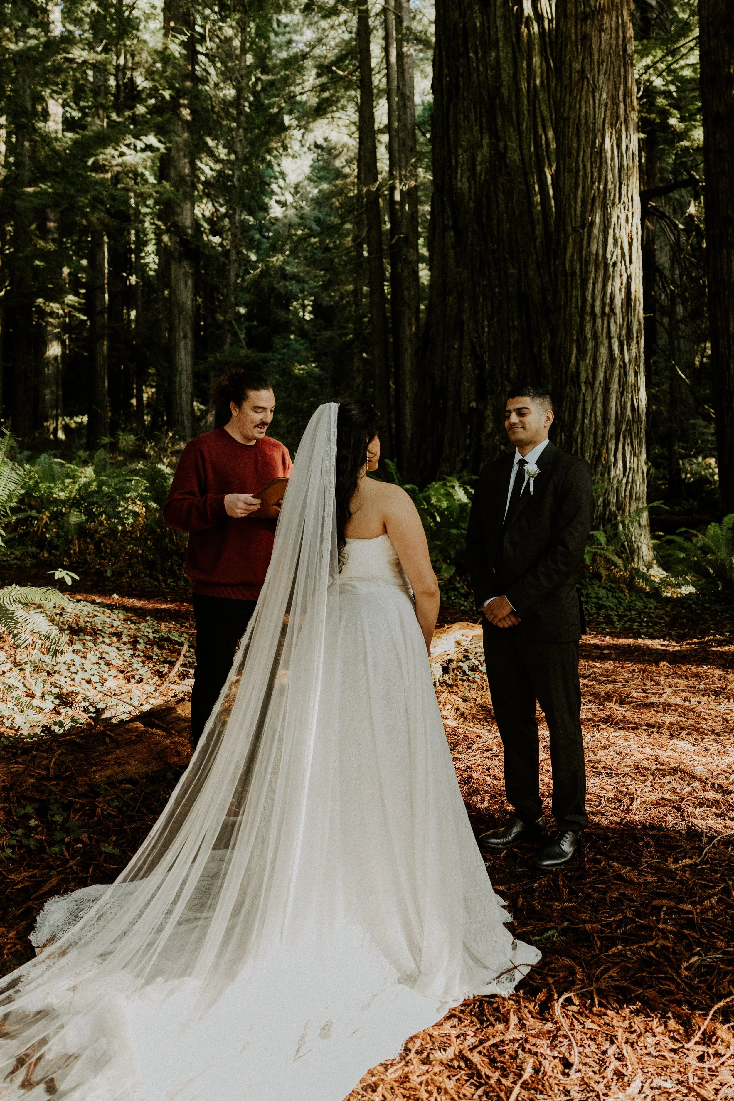 couple eloping in Jedediah Smith Redwoods State Park