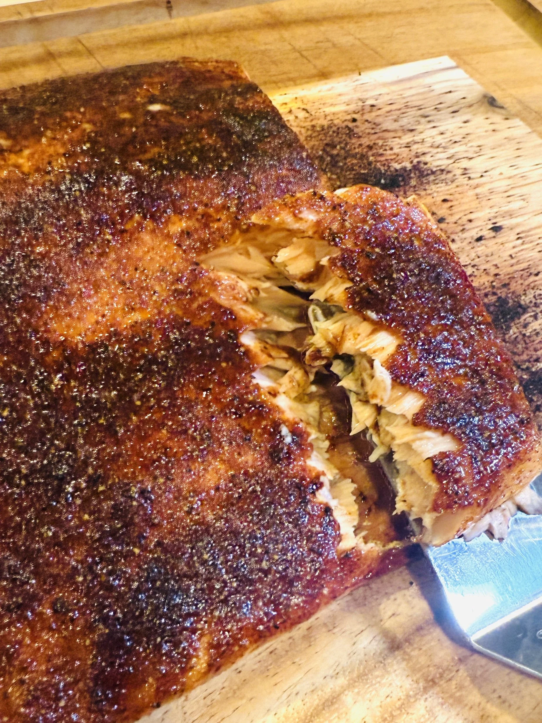 Cedar Planked Salmon with Krazy Good Salmon Rub