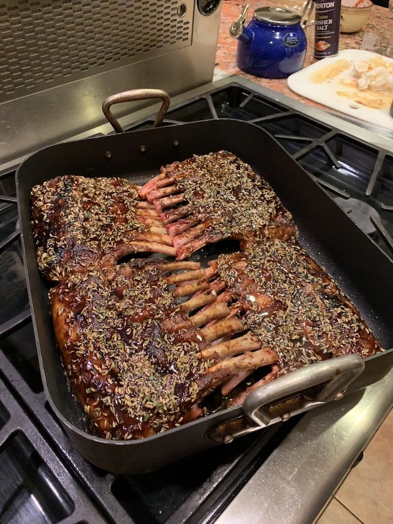 Pomegranate and Fennel Glazed Rack of Lamb