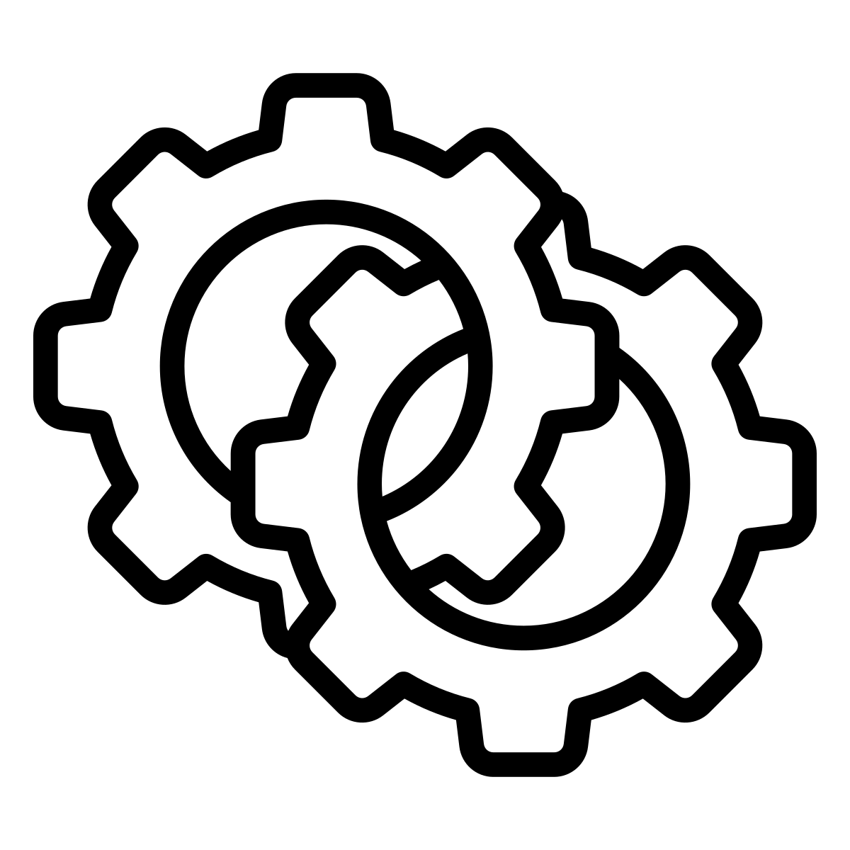 Black and white line drawing of a person sitting and writing at a desk.