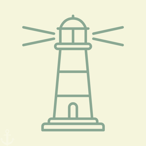 Lighthouse icon representing long-term guidance and safety for the Resilience Mastery coaching package.