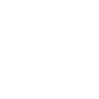 Black background with large white text that says 'Tu'