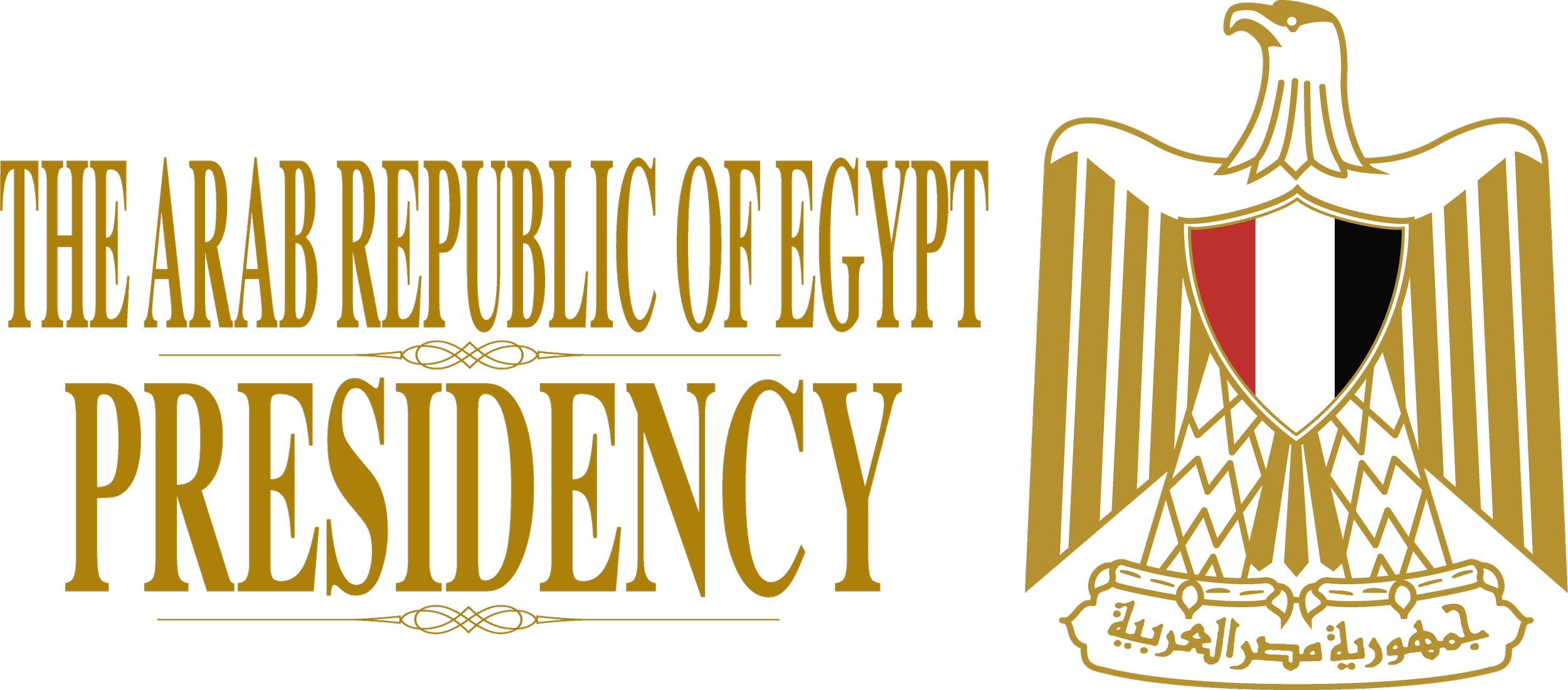 Seal of the Arab Republic of Egypt with a golden eagle and Arabic script.