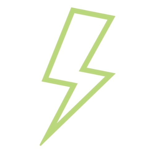 Green lightning bolt symbol on a black background.