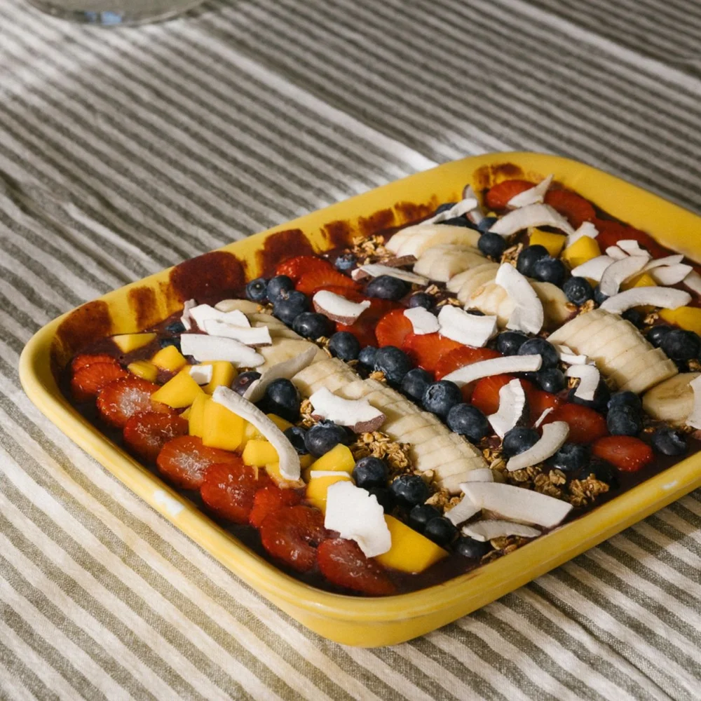 Açaí langpanne, nærbilde med frisk frukt – Isdalen