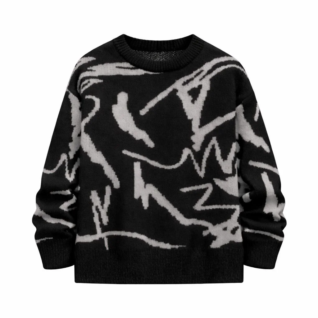 Abstract Black Sweater