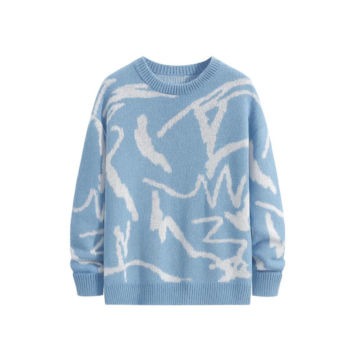 Abstract Skyblue Sweater