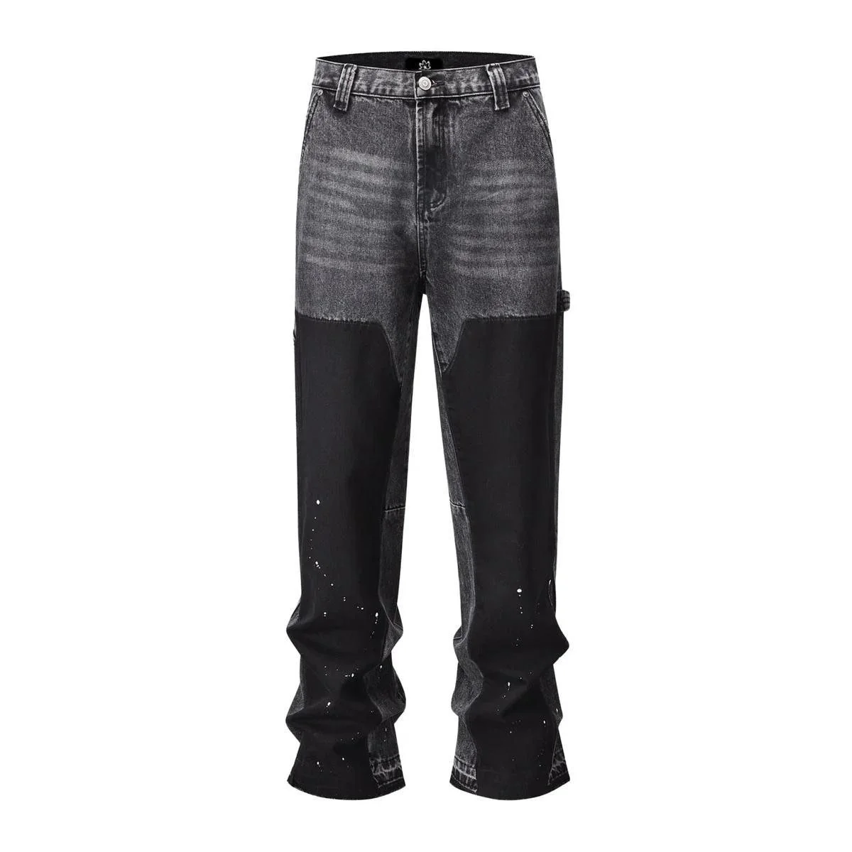 Black Panel Flare Jeans