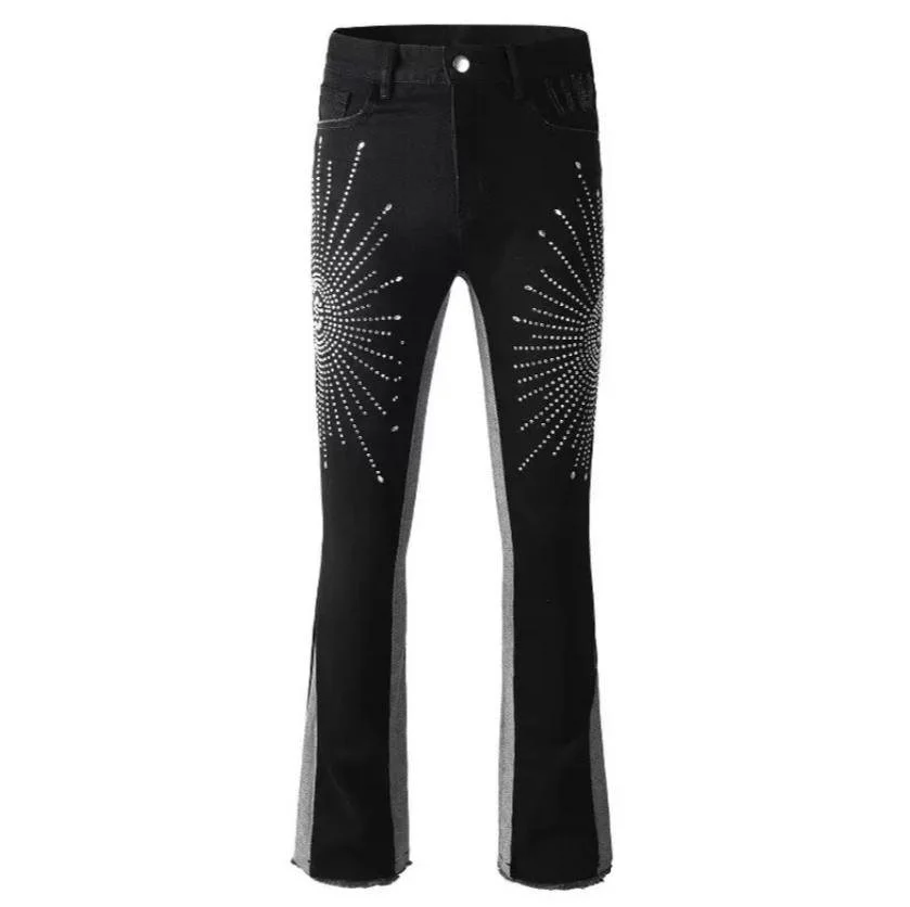 Black Starburst Flare Jeans