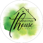 Logo for Hammond House featuring a house outline with a green watercolor background and elegant black text.