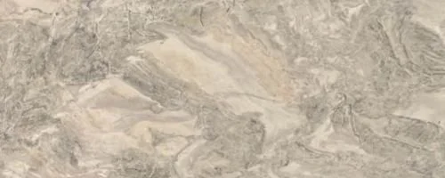 Close-up of gray and beige textured marble surface.