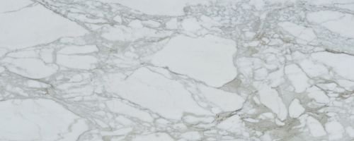 Close-up of a white marble surface with gray veining.