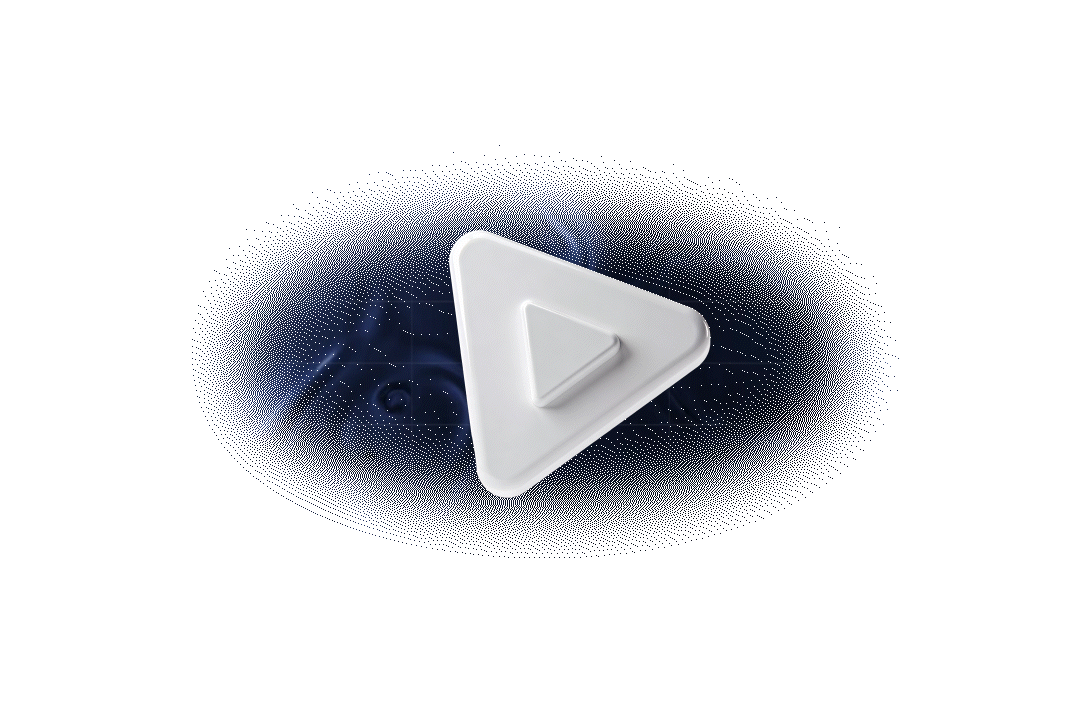 Icône de lecture vidéo abstraite avec un fond numérique noir et bleu