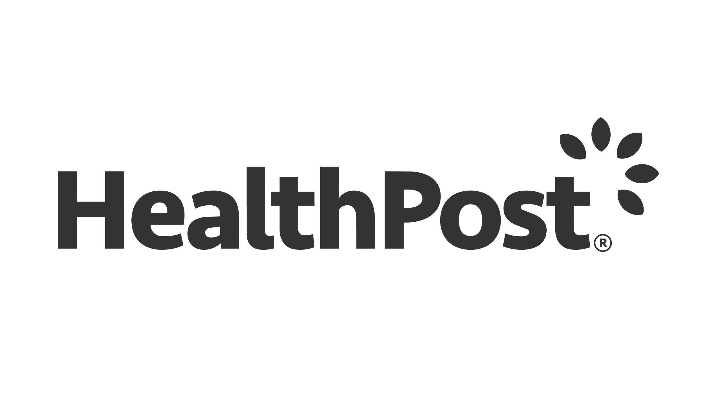HealthPost logo in black and white with a stylized leaf above the text.