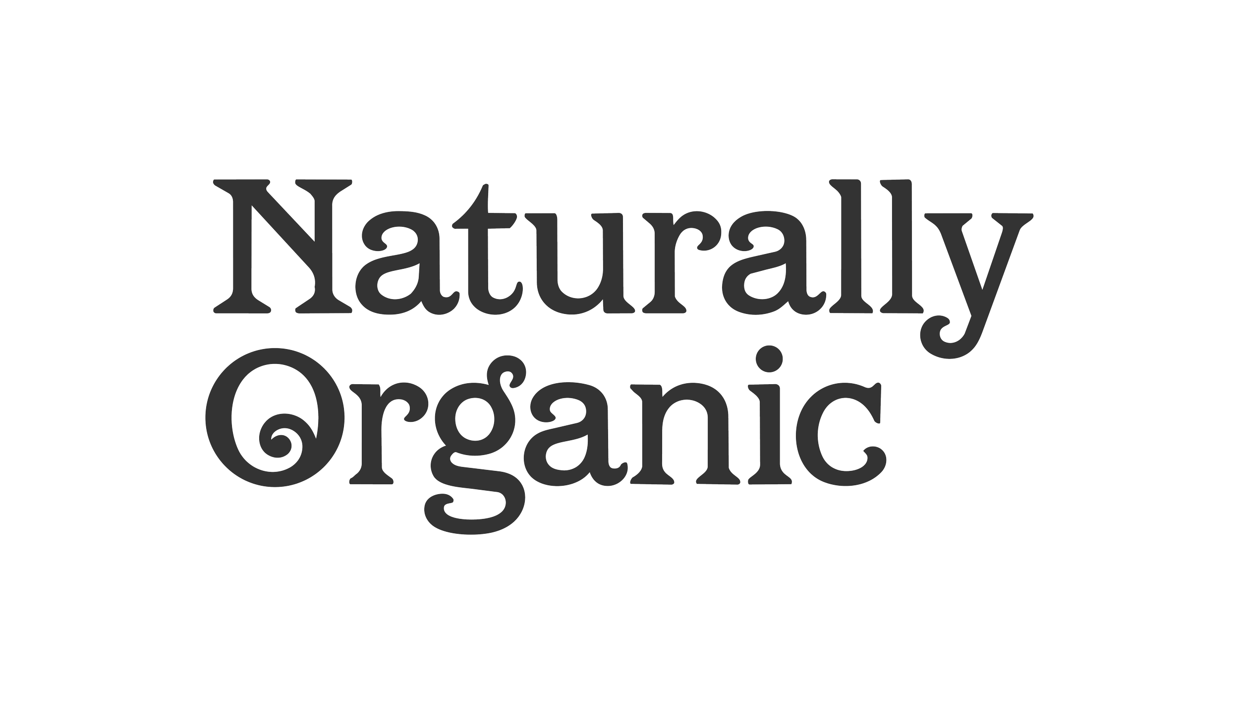 Text that reads 'Naturally Organic' in black font.