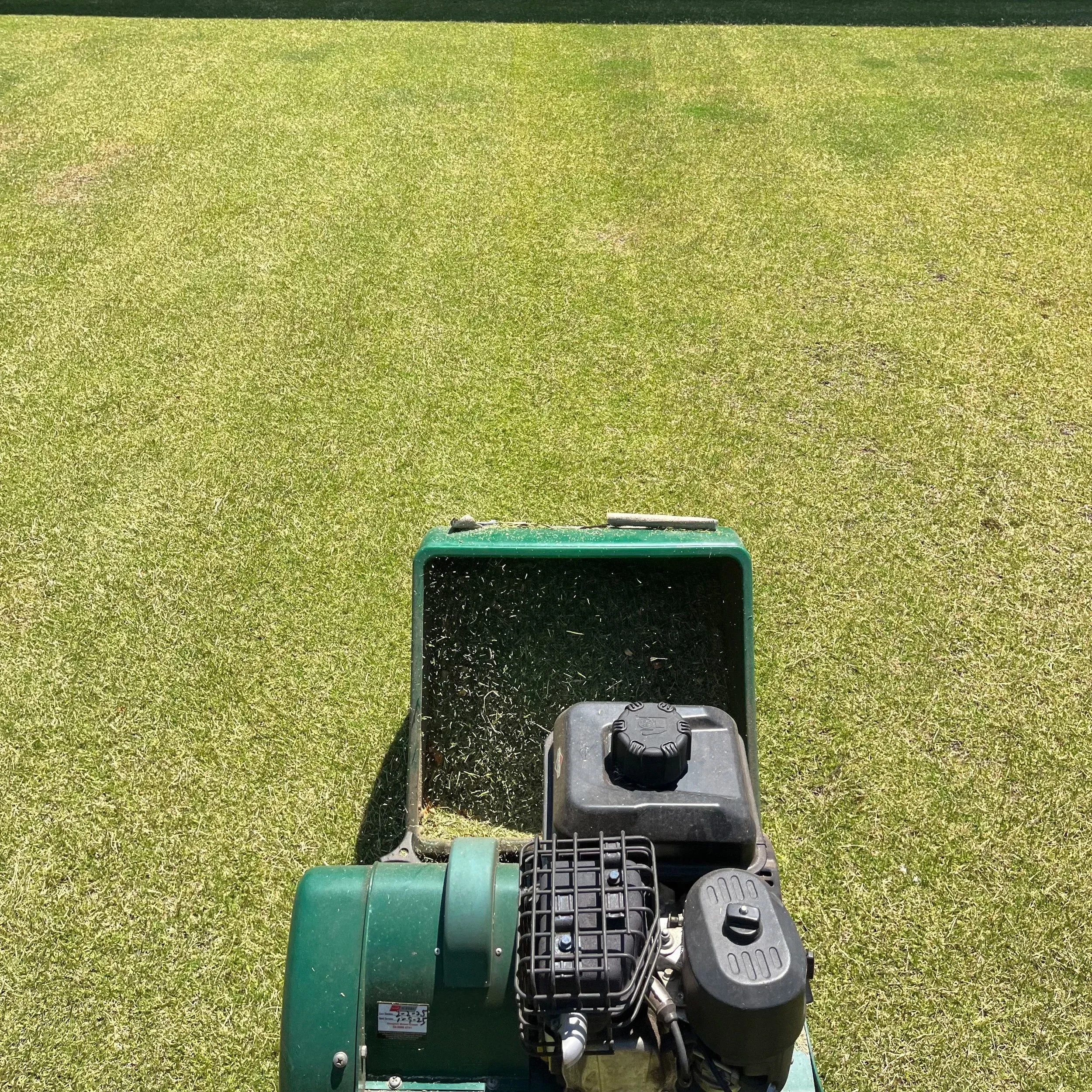 Resetting height of cut on couch grass