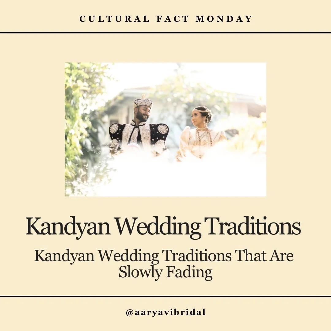 Cultural Fact Monday ✨
Did you know many authentic Kandyan wedding traditions are slowly fading with modern weddings?

At Aaryavi, we believe heritage is our legacy.
Honouring Kandyan culture means understanding its rituals, symbolism, and soul.

Whi