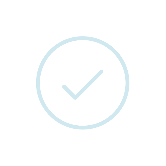 A checkmark inside a circle on a black background.