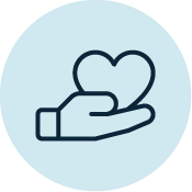 A hand holding a heart