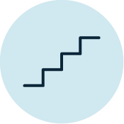 Simple line drawing of a staircase in a circle