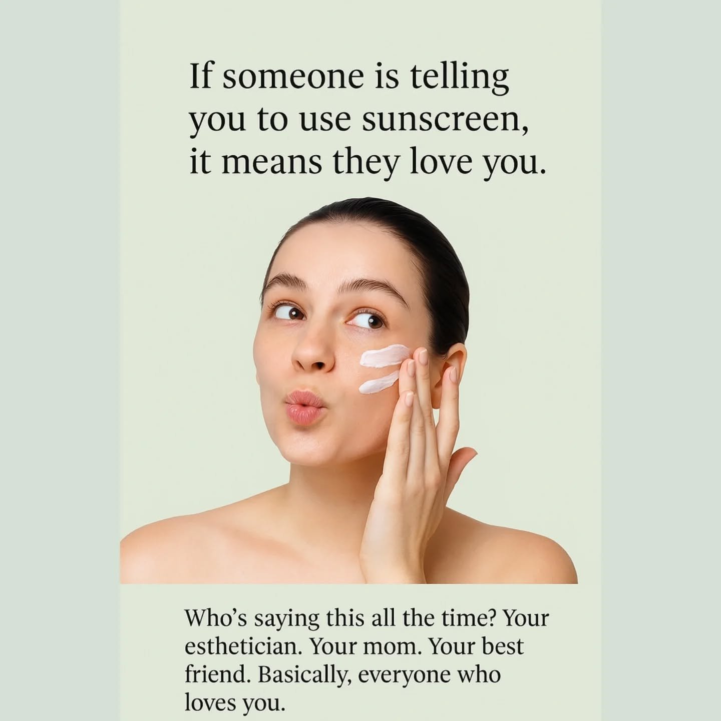 If someone tells you to use sunscreen, they love you. 🥹💛

Your esthetician. Your mom. Your bestie.
Basically&hellip; everyone who wants you glowing forever ✨

☀️ Daily SPF = daily love 💋

#WearSunscreen #SkincareWithLove #GlowUp #SPFIsMyBFF #Natur