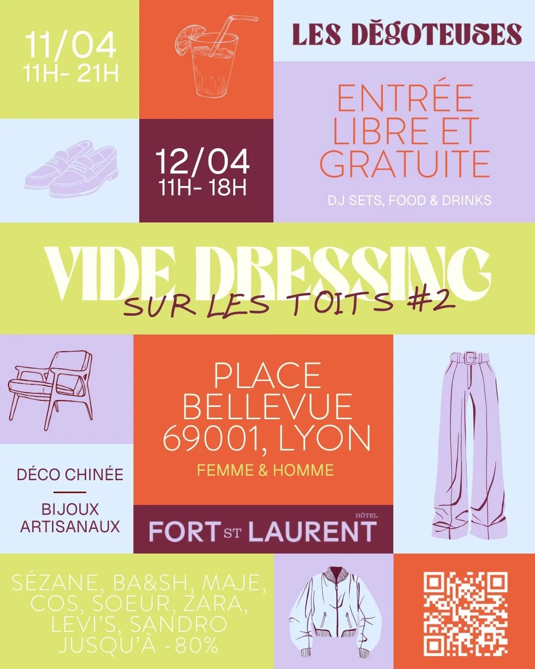VIDE DRESSING SUR LES TOITS - &Eacute;DITION #2

Le plan parfait du week-end : rendez-vous les 11 &amp; 12 avril au @lesterrassesdufort dans la cour de l&rsquo; @hotelfortstlaurent 💐. 

Au programme :

+ de 3000 pi&egrave;ces femmes &amp; hommes de 