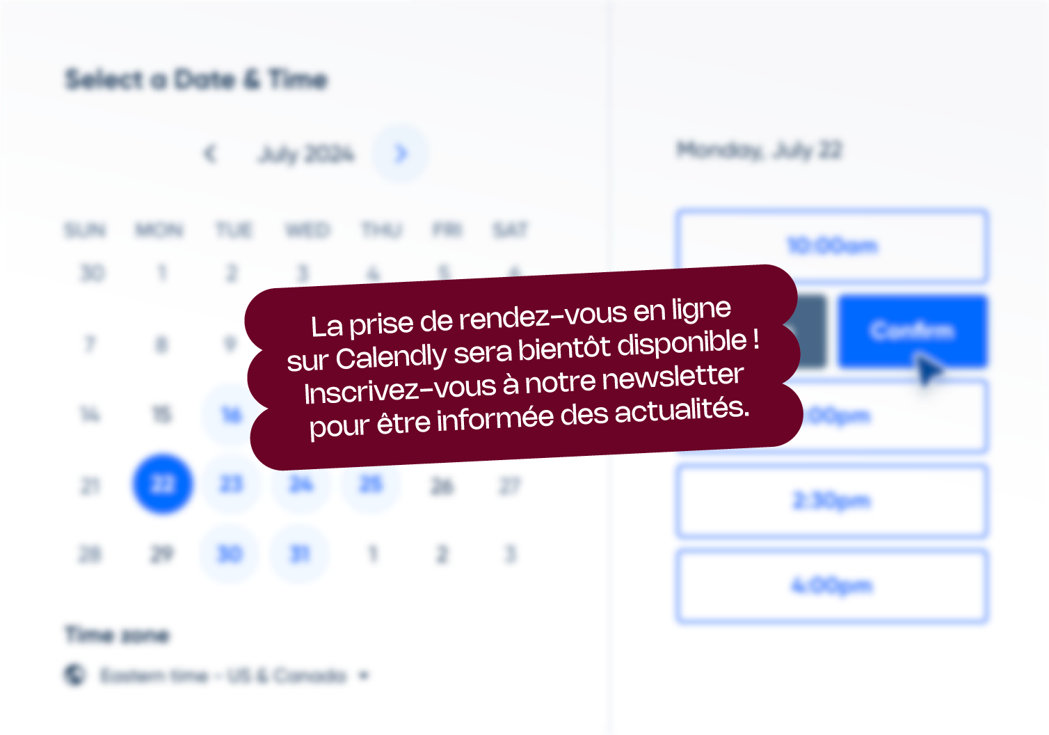 Image indiquant la prise de rendez-vous en ligne sur Calendly.