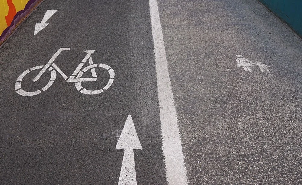 Cycle and pedestrian road markings