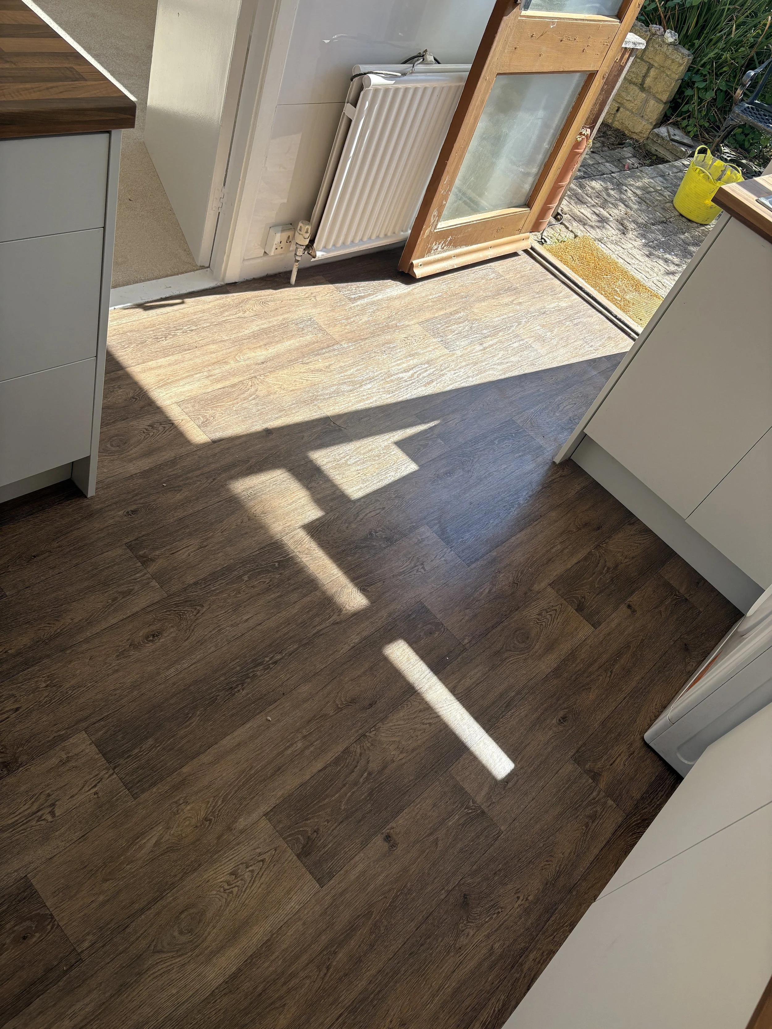 sheet vinyl fitted in kitchen in dursley