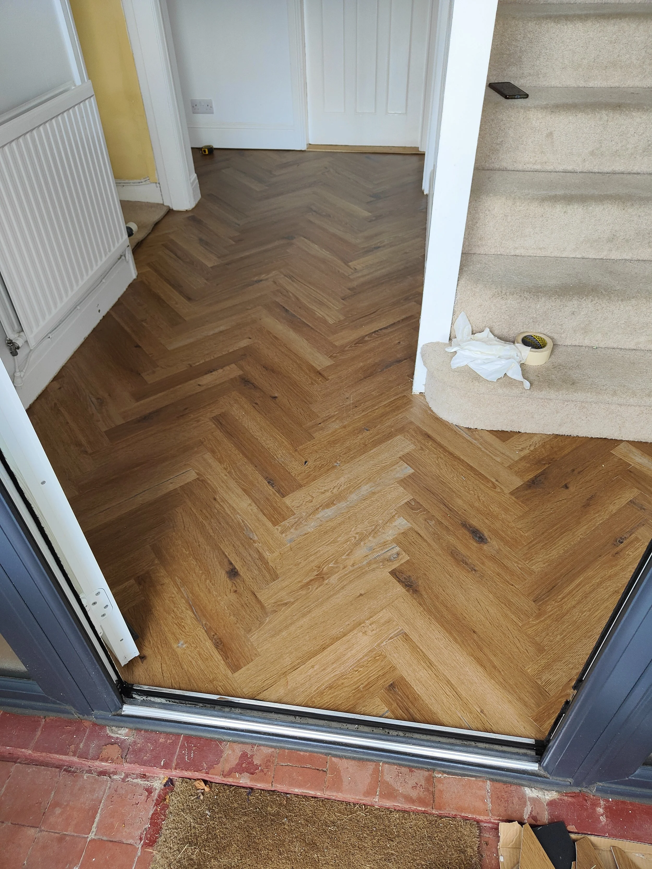 Lvt Herringbone Hallway Stairs Stroud
