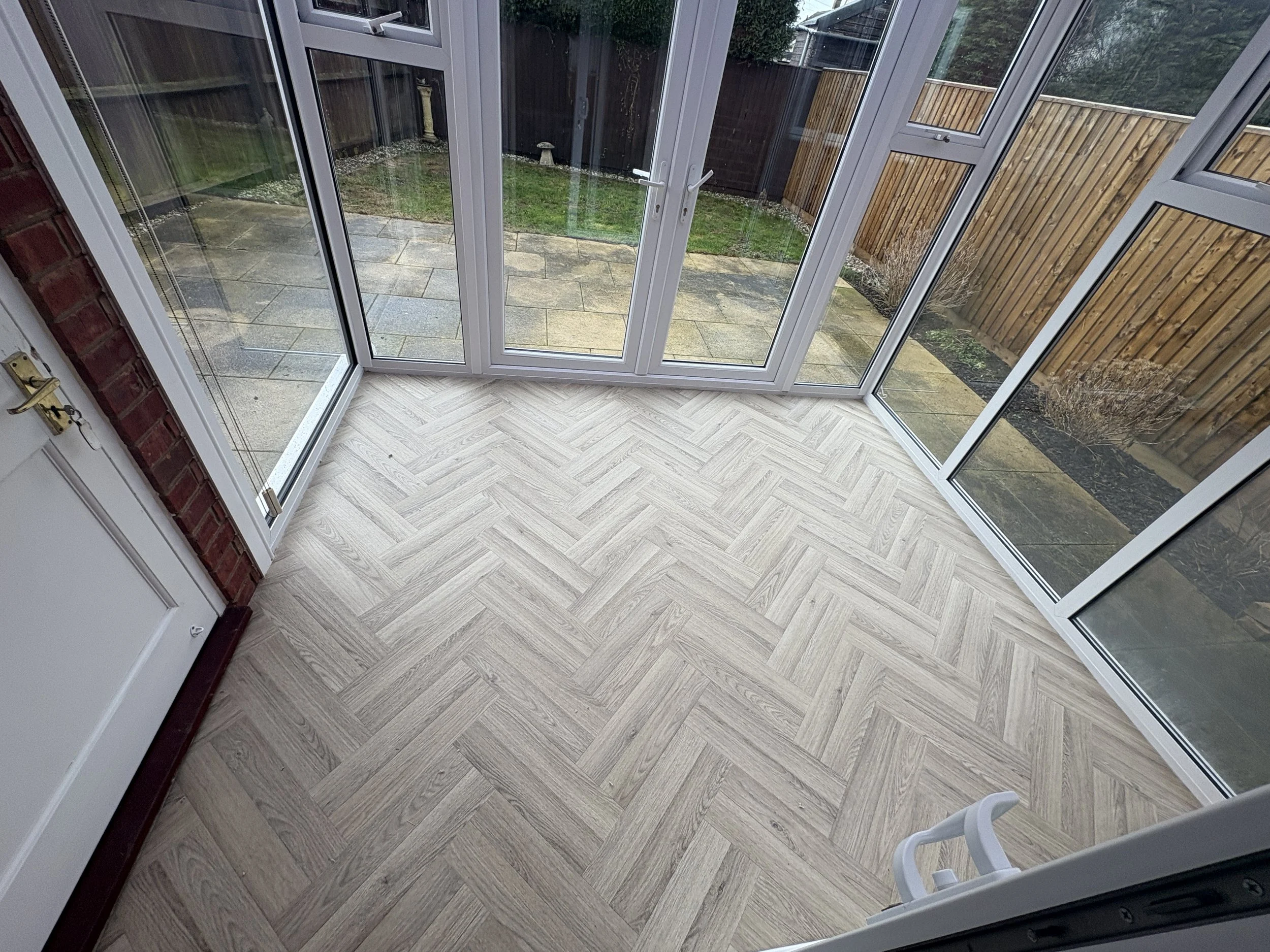 herrinbone effect vinyl in stonehouse 1