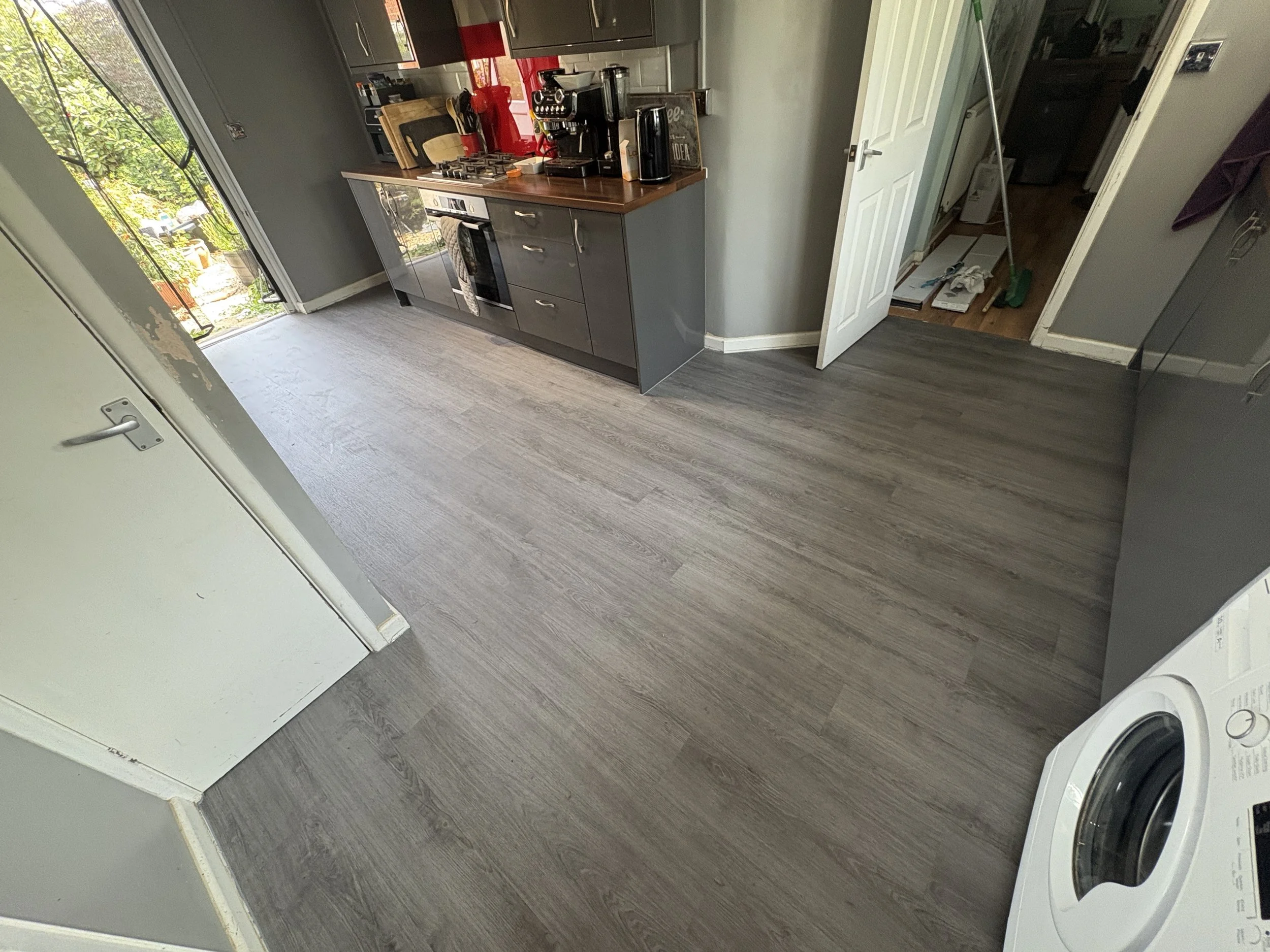kitchen diner in stroud in grey oak
