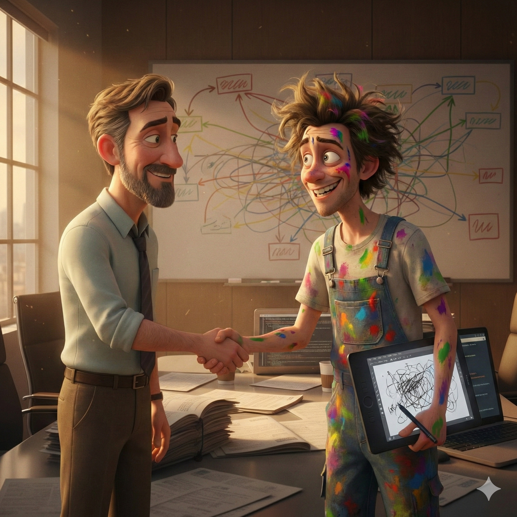 Een digitale animatie tekenaar die sales animaties maakt omdat ze een prijs hebben besproken en de sales persoon weet hoeveel het gaat kosten.