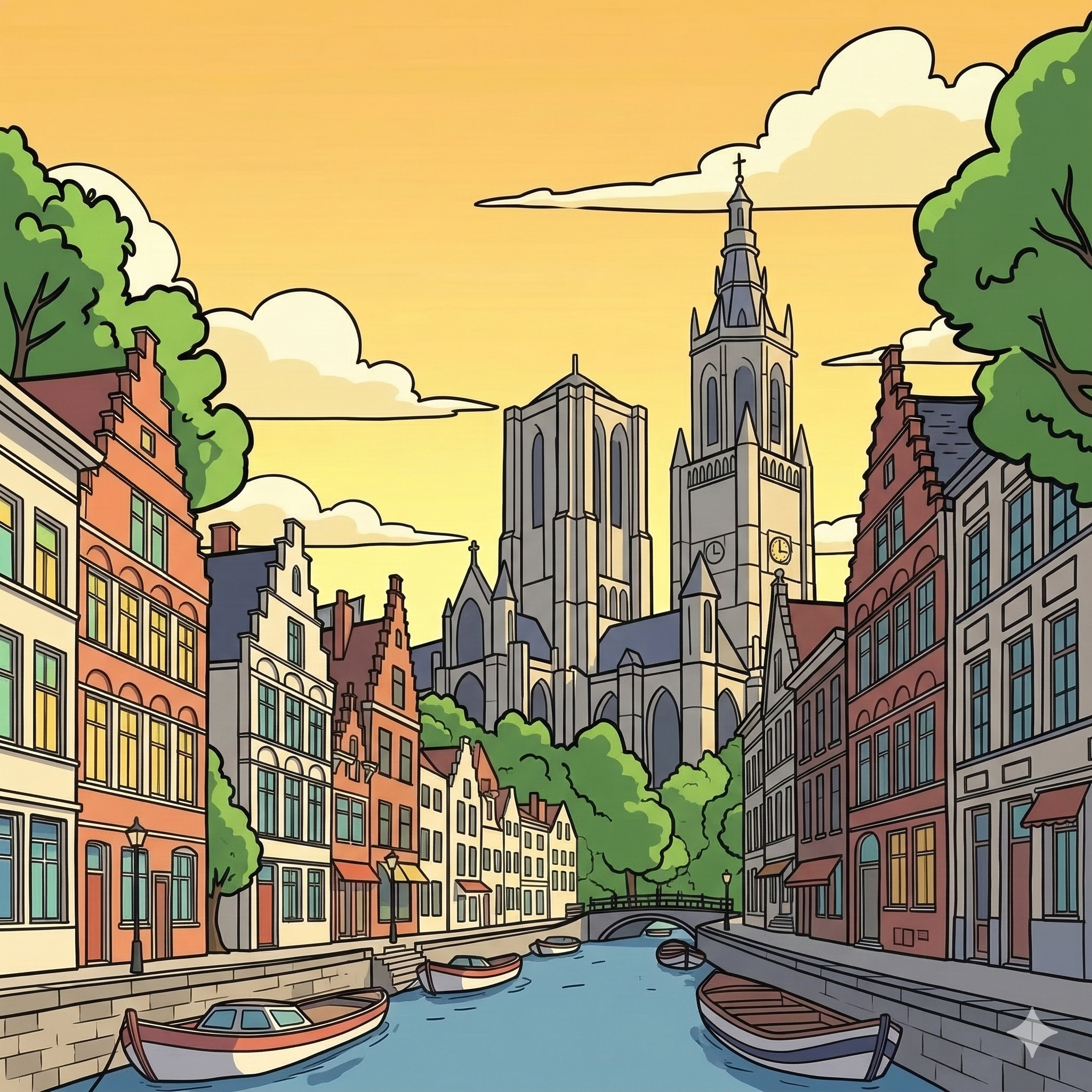 Een geanimeerde stad Gent, voor een animatievideo